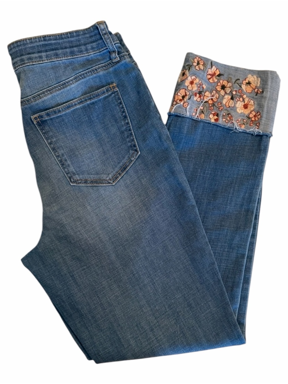 Chico's Embroidered Cuff Blue Women’s Jeans